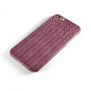 White Micro Hearts Over Burgundy Leaves iPhone 6/6s or 6/6s Plus 2-Piece Hybrid INK-Fuzed Case