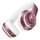 White Micro Hearts Over Burgundy Leaves Full-Body Skin Kit for the Beats by Dre Solo 3 Wireless Headphones