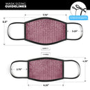 White Micro Hearts Over Burgundy Leaves - Made in USA Mouth Cover Unisex Anti-Dust Cotton Blend Reusable & Washable Face Mask with Adjustable Sizing for Adult or Child