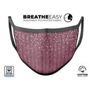 White Micro Hearts Over Burgundy Leaves - Made in USA Mouth Cover Unisex Anti-Dust Cotton Blend Reusable & Washable Face Mask with Adjustable Sizing for Adult or Child