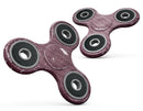 White Micro Hearts Over Burgundy Leaves Full-Body Fidget Spinner Skin-Kit