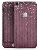 White Micro Hearts Over Burgundy Leaves - Skin-kit for the iPhone 8 or 8 Plus