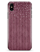White Micro Hearts Over Burgundy Leaves - iPhone X Clipit Case