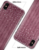 White Micro Hearts Over Burgundy Leaves - iPhone X Clipit Case