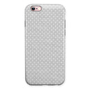 White Micro Polka Dots Over Gray Fabric iPhone 6/6s or 6/6s Plus 2-Piece Hybrid INK-Fuzed Case