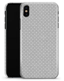 White Micro Polka Dots Over Gray Fabric - iPhone X Clipit Case