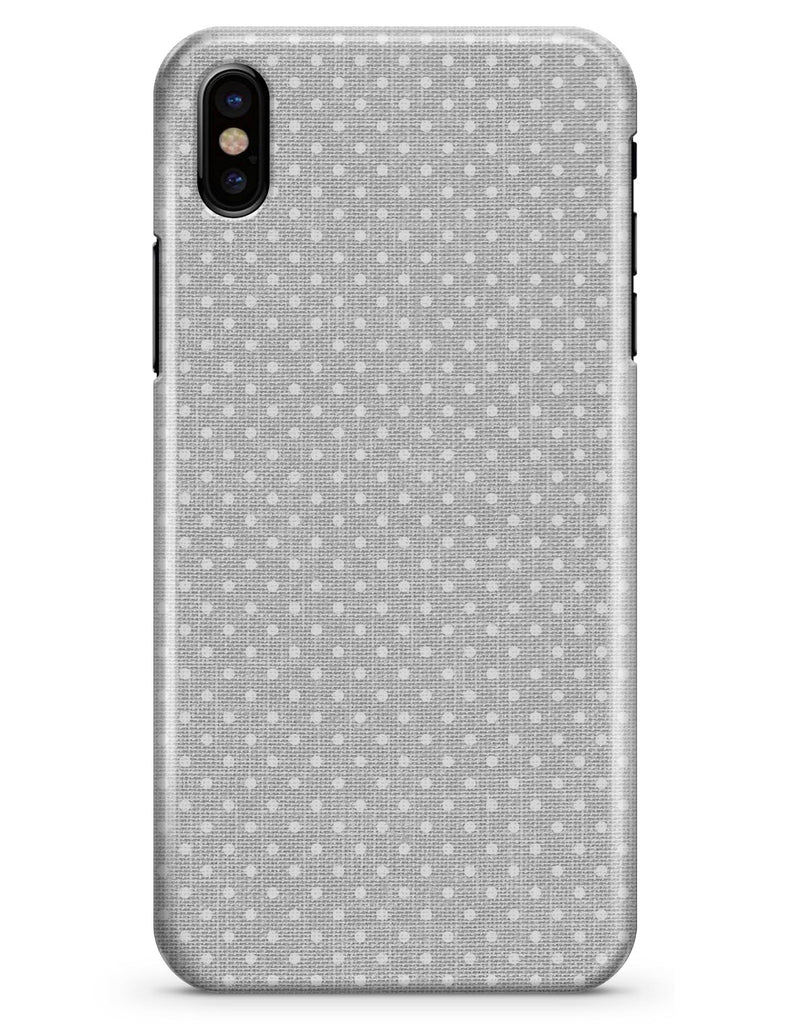 White Micro Polka Dots Over Gray Fabric - iPhone X Clipit Case