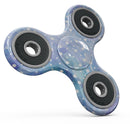 White Mircro Dots Over Blue Watercolor Grunge Full-Body Fidget Spinner Skin-Kit