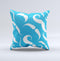 White Mustaches with blue background ink-Fuzed Decorative Throw Pillow