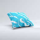 White Mustaches with blue background ink-Fuzed Decorative Throw Pillow
