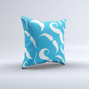 White Mustaches with blue background ink-Fuzed Decorative Throw Pillow