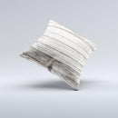 White Painted Aged Wood Planks Ink-Fuzed Decorative Throw Pillow