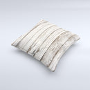White Painted Aged Wood Planks Ink-Fuzed Decorative Throw Pillow