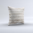 White Painted Aged Wood Planks Ink-Fuzed Decorative Throw Pillow