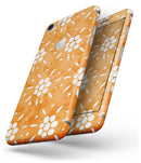 White Pedals Over Watercolored Shades of Orange - Skin-kit for the iPhone 8 or 8 Plus