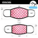 White Polka Dots Over Grungy Pink  - Made in USA Mouth Cover Unisex Anti-Dust Cotton Blend Reusable & Washable Face Mask with Adjustable Sizing for Adult or Child