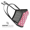 White Polka Dots Over Grungy Pink  - Made in USA Mouth Cover Unisex Anti-Dust Cotton Blend Reusable & Washable Face Mask with Adjustable Sizing for Adult or Child