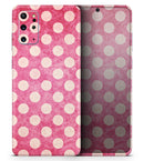 White Polka Dots Over Grungy Pink  - Skin-Kit for the Samsung Galaxy S-Series S20, S20 Plus, S20 Ultra , S10 & others (All Galaxy Devices Available)