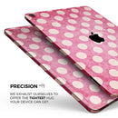 White Polka Dots Over Grungy Pink  - Full Body Skin Decal for the Apple iPad Pro 12.9", 11", 10.5", 9.7", Air or Mini (All Models Available)