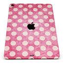 White Polka Dots Over Grungy Pink  - Full Body Skin Decal for the Apple iPad Pro 12.9", 11", 10.5", 9.7", Air or Mini (All Models Available)