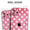 White Polka Dots Over Grungy Pink  // Skin-Kit compatible with the Apple iPhone 14, 13, 12, 12 Pro Max, 12 Mini, 11 Pro, SE, X/XS + (All iPhones Available)