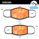 White Polka Dots Over Orange Watercolor Grunge - Made in USA Mouth Cover Unisex Anti-Dust Cotton Blend Reusable & Washable Face Mask with Adjustable Sizing for Adult or Child