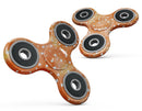 White Polka Dots Over Orange Watercolor Grunge Full-Body Fidget Spinner Skin-Kit