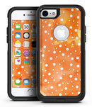 White Polka Dots Over Orange Watercolor Grunge - iPhone 7 or 8 OtterBox Case & Skin Kits