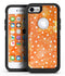 White Polka Dots Over Orange Watercolor Grunge - iPhone 7 or 7 Plus Commuter Case Skin Kit