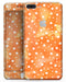White Polka Dots Over Orange Watercolor Grunge - Skin-kit for the iPhone 8 or 8 Plus