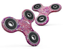 White Polka Dots Over Pink Watercolor Grunge Full-Body Fidget Spinner Skin-Kit