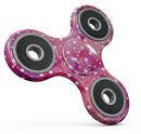 White Polka Dots Over Pink Watercolor Grunge Full-Body Fidget Spinner Skin-Kit