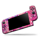 White Polka Dots Over Pink Watercolor Grunge // Skin Decal Wrap Kit for Nintendo Switch Console & Dock, Joy-Cons, Pro Controller, Lite, 3DS XL, 2DS XL, DSi, or Wii