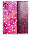 White Polka Dots Over Pink Watercolor Grunge - Premium Vinyl Skin Decal for Samsung Galaxy S25 Ultra, S24, S23, S22 & All Galaxy S Models