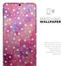 White Polka Dots Over Pink Watercolor Grunge - Premium Vinyl Skin Decal for Samsung Galaxy S25 Ultra, S24, S23, S22 & All Galaxy S Models