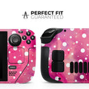 White Polka Dots Over Pink Watercolor Grunge // Vinyl Skin Wrap for Steam Deck OLED & Steam Deck (LCD) — Soft Matte or Ultra Gloss