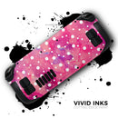 White Polka Dots Over Pink Watercolor Grunge // Full Body Skin Decal Wrap Kit for the Steam Deck handheld gaming computer