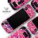 White Polka Dots Over Pink Watercolor Grunge // Vinyl Skin Wrap for Steam Deck OLED & Steam Deck (LCD) — Soft Matte or Ultra Gloss