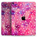 White Polka Dots over Pink Watercolor - Full Body Skin Decal for the Apple iPad Pro 12.9", 11", 10.5", 9.7", Air or Mini (All Models Available)