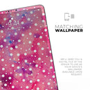 White Polka Dots over Pink Watercolor - Full Body Skin Decal for the Apple iPad Pro 12.9", 11", 10.5", 9.7", Air or Mini (All Models Available)