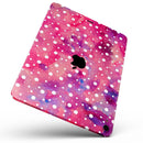 White Polka Dots over Pink Watercolor - Full Body Skin Decal for the Apple iPad Pro 12.9", 11", 10.5", 9.7", Air or Mini (All Models Available)