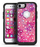 White Polka Dots Over Pink Watercolor Grunge - iPhone 7 or 8 OtterBox Case & Skin Kits