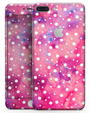White Polka Dots Over Pink Watercolor Grunge - Skin-kit for the iPhone 8 or 8 Plus