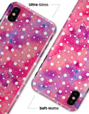 White Polka Dots Over Pink Watercolor Grunge - iPhone X Clipit Case