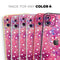 White Polka Dots Over Pink Watercolor Grunge // Skin-Kit compatible with the Apple iPhone 14, 13, 12, 12 Pro Max, 12 Mini, 11 Pro, SE, X/XS + (All iPhones Available)