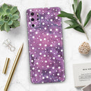 White Polka Dots Over Purple Pink Paint Mix - Skin-Kit for the Samsung Galaxy S-Series S20, S20 Plus, S20 Ultra , S10 & others (All Galaxy Devices Available)