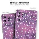 White Polka Dots Over Purple Pink Paint Mix - Skin-Kit for the Samsung Galaxy S-Series S20, S20 Plus, S20 Ultra , S10 & others (All Galaxy Devices Available)