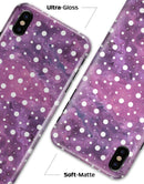 White Polka Dots Over Purple Pink Paint Mix - iPhone X Clipit Case