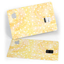 White Polka Dots Over Yello Orange Grunge - Premium Protective Decal Skin-Kit for the Apple Credit Card