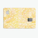 White Polka Dots Over Yello Orange Grunge - Premium Protective Decal Skin-Kit for the Apple Credit Card